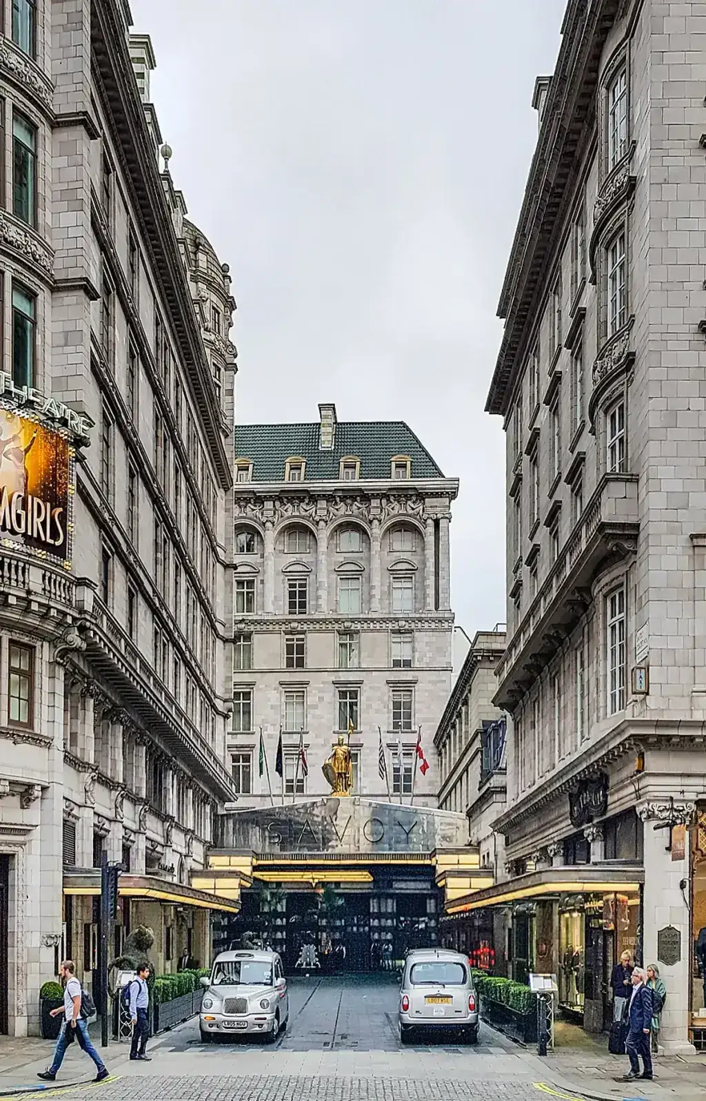 Entrance to The Savoy hotel on the Strand in London